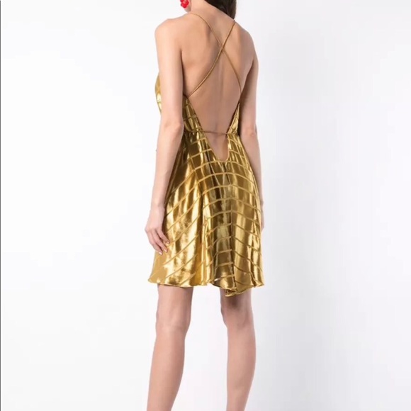 Michelle mason backless tulip silk & velvet dress - Picture 4 of 9